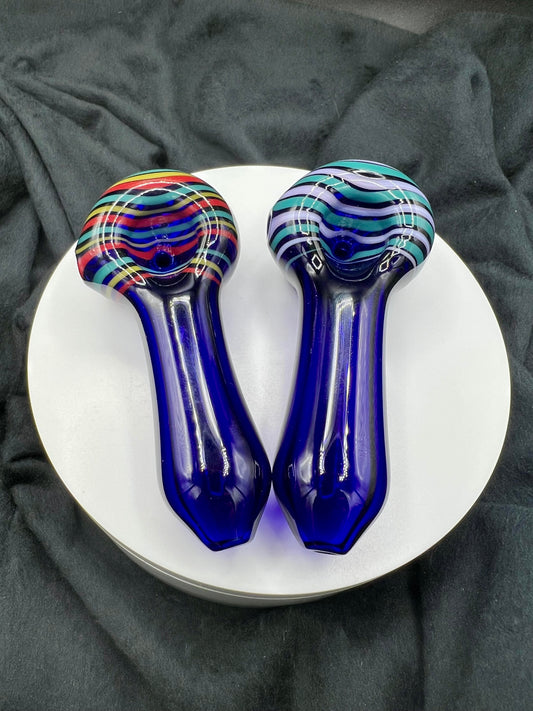 Humboldt Glass Blue Wrap Spoons