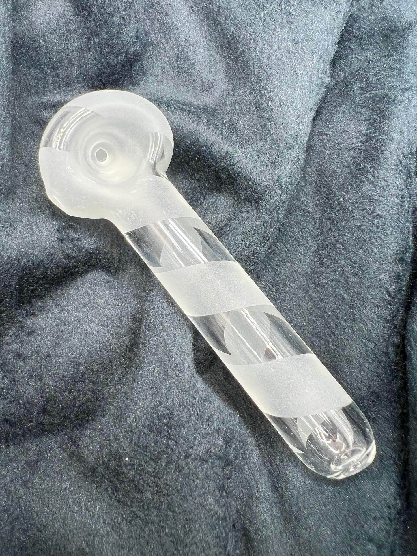 Candy Cane Sandblasted Hand Pipes by Jellyfish Glass