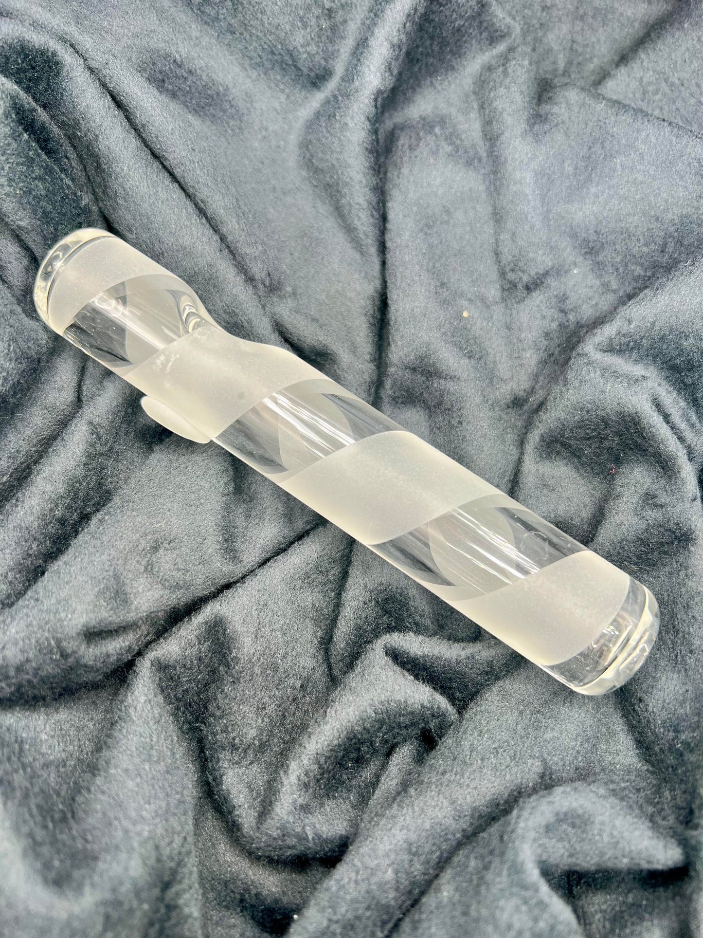 Candy Cane Frosted Steamroller by Jellyfish Glass