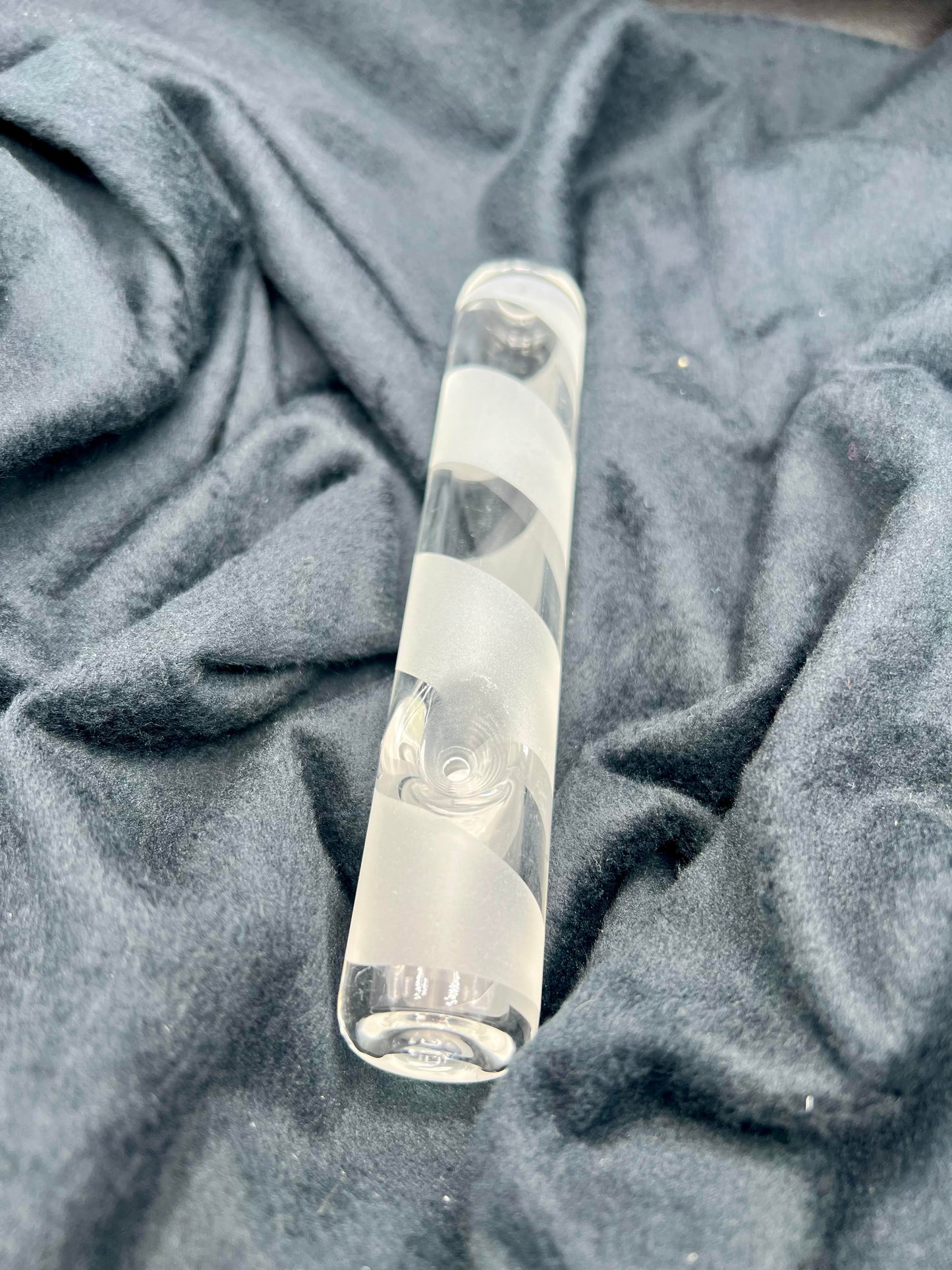 Candy Cane Frosted Steamroller by Jellyfish Glass