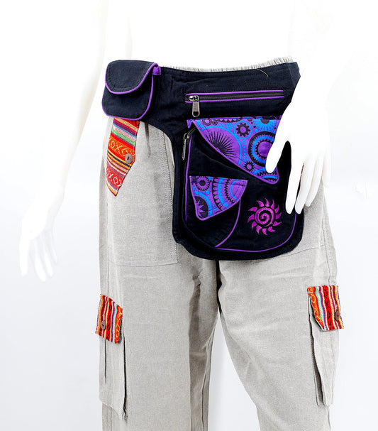 Himalaya Handmade Cotton Sun Embroidered Fanny Pack