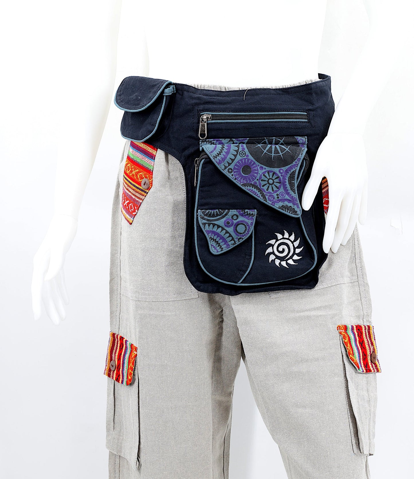 Himalaya Handmade Cotton Sun Embroidered Fanny Pack