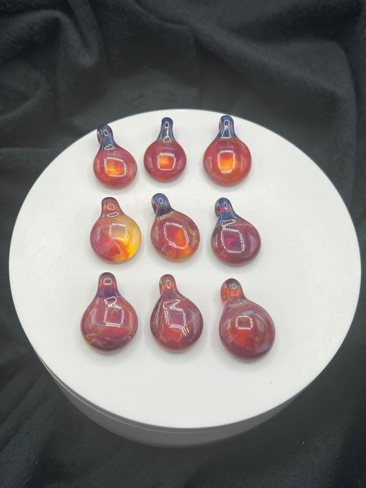 CraftedbyFey Amber Purple Dot Pendants