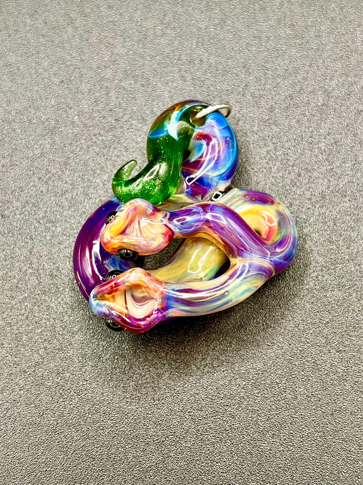 Gilyum Glass Double Headed Python Pendant