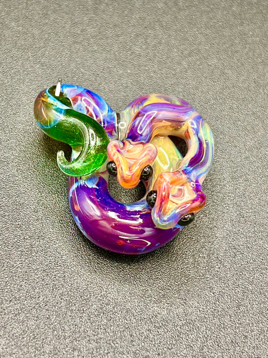 Gilyum Glass Double Headed Python Pendant