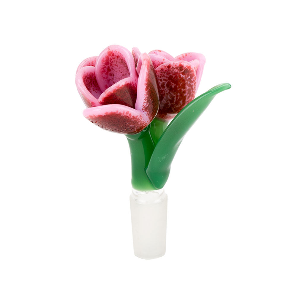 Empire Glassworks Strawberry Cream Tulip Double Bowl Slide