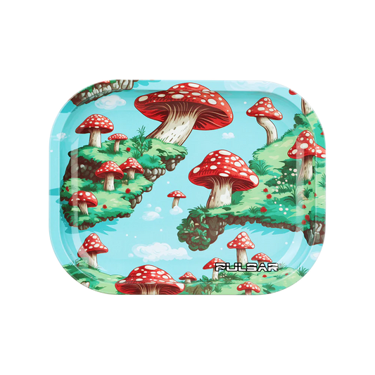 Pulsar Rolling Tray - 7x5.5 - Floating Mushrooms