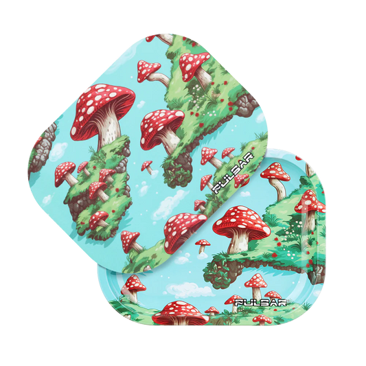 Pulsar Rolling Tray + Lid Bundle 7x5.5 - Floating Mushrooms