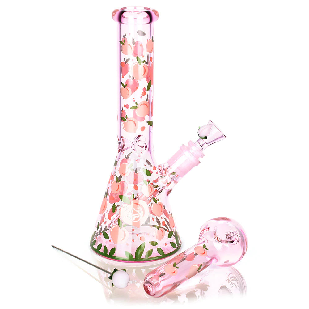 Pulsar Fruit Series Glow in the Dark Herb Water Pipe Kit - Peaches and Cream