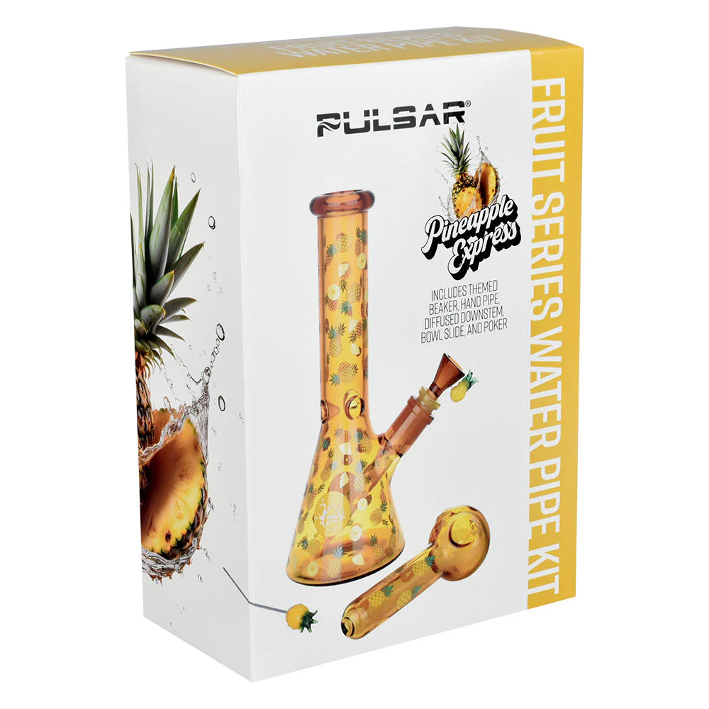 Pulsar Fruit Series Glow in the Dark Herb Water Pipe Kit - Pineapple Express