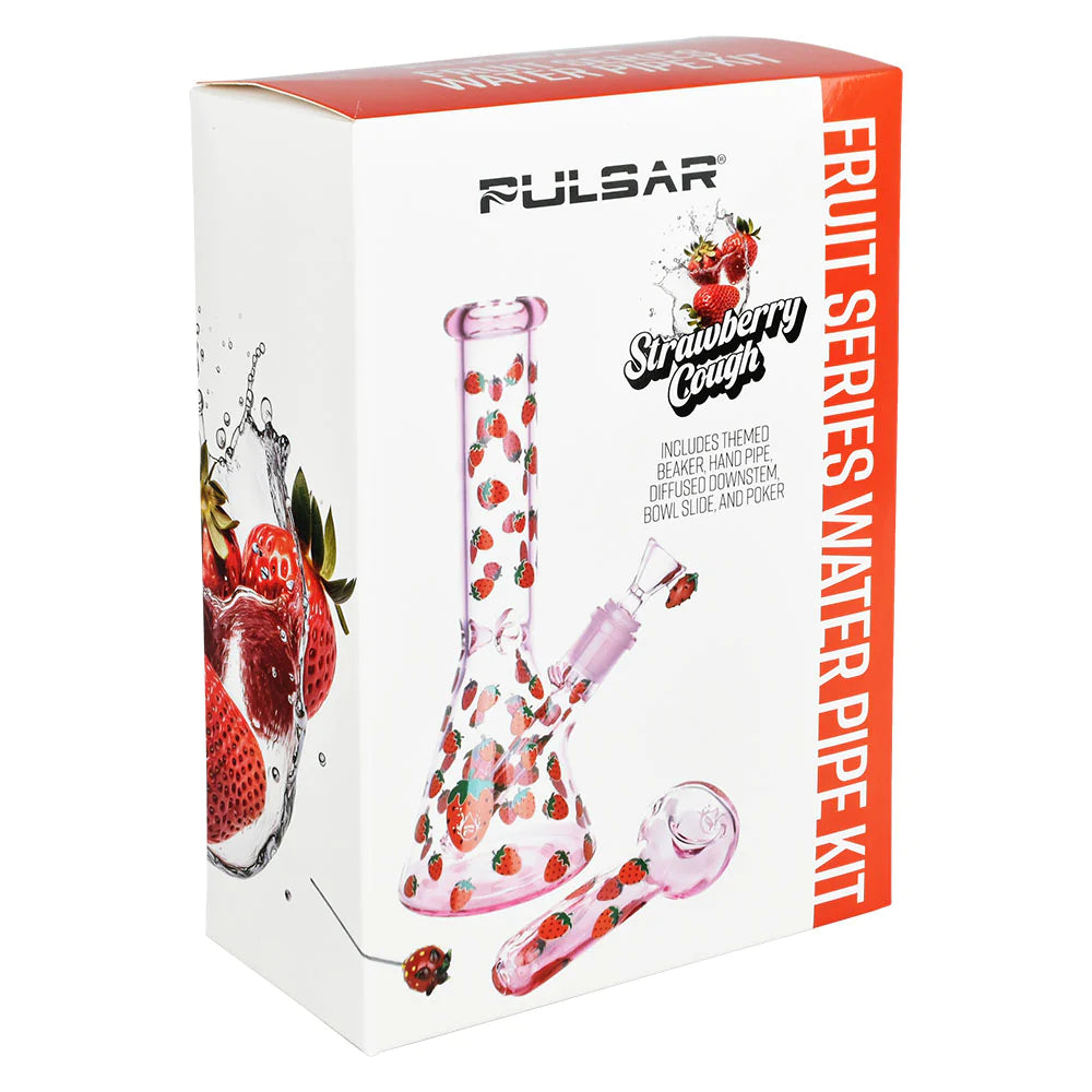 Pulsar Fruit Series Glow in the Dark Herb Water Pipe Kit - Strawberry Cough