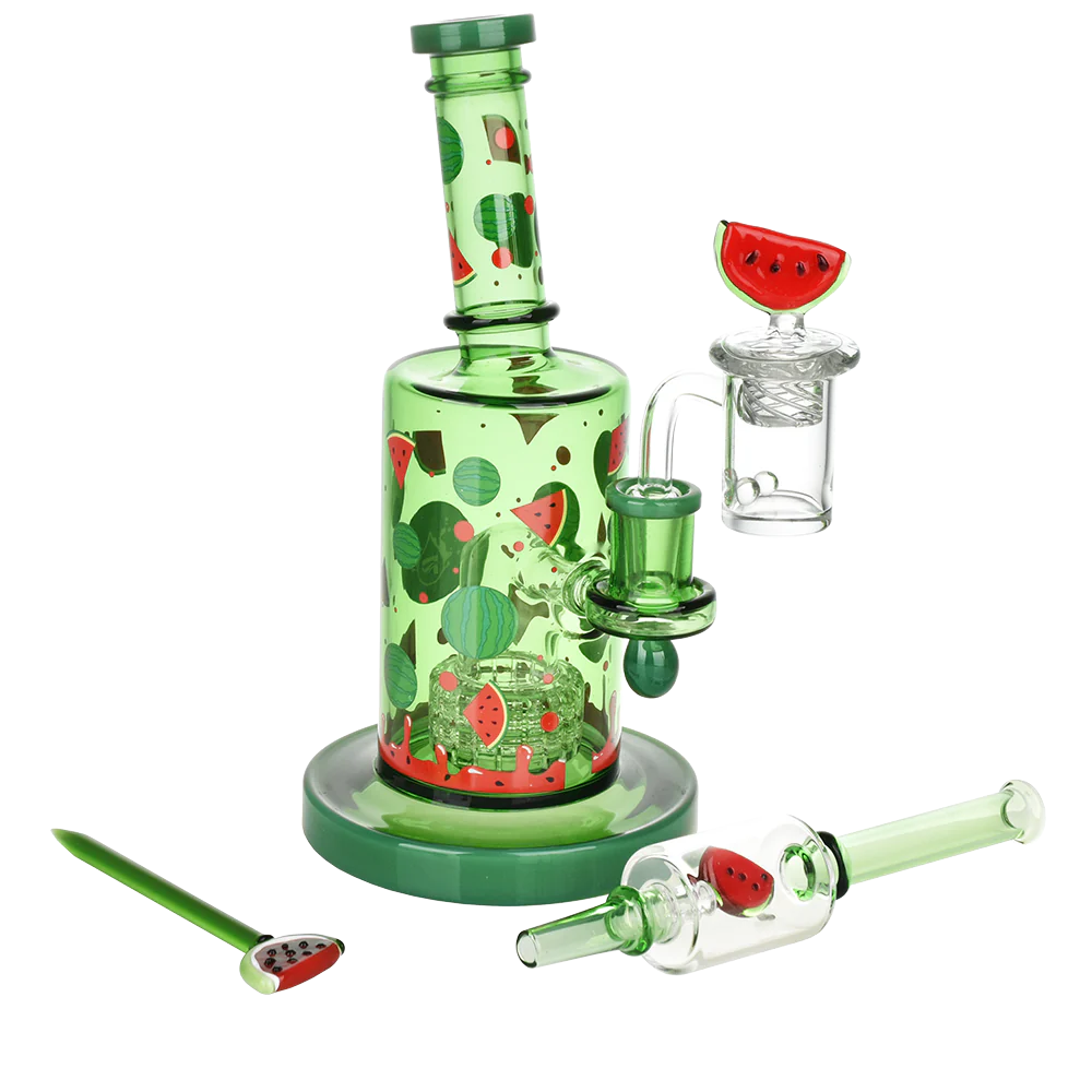 Pulsar Fruit Series Glow in the Dark Dab Rig Kit - Watermelon Zkittles