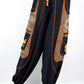 Geometric Mushroom Pants - BLK/OR