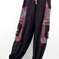 Geometric Mushroom Pants - BLK/RD