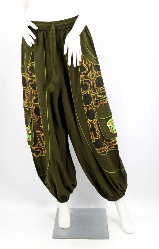 Geometric Mushroom Pants - GRN