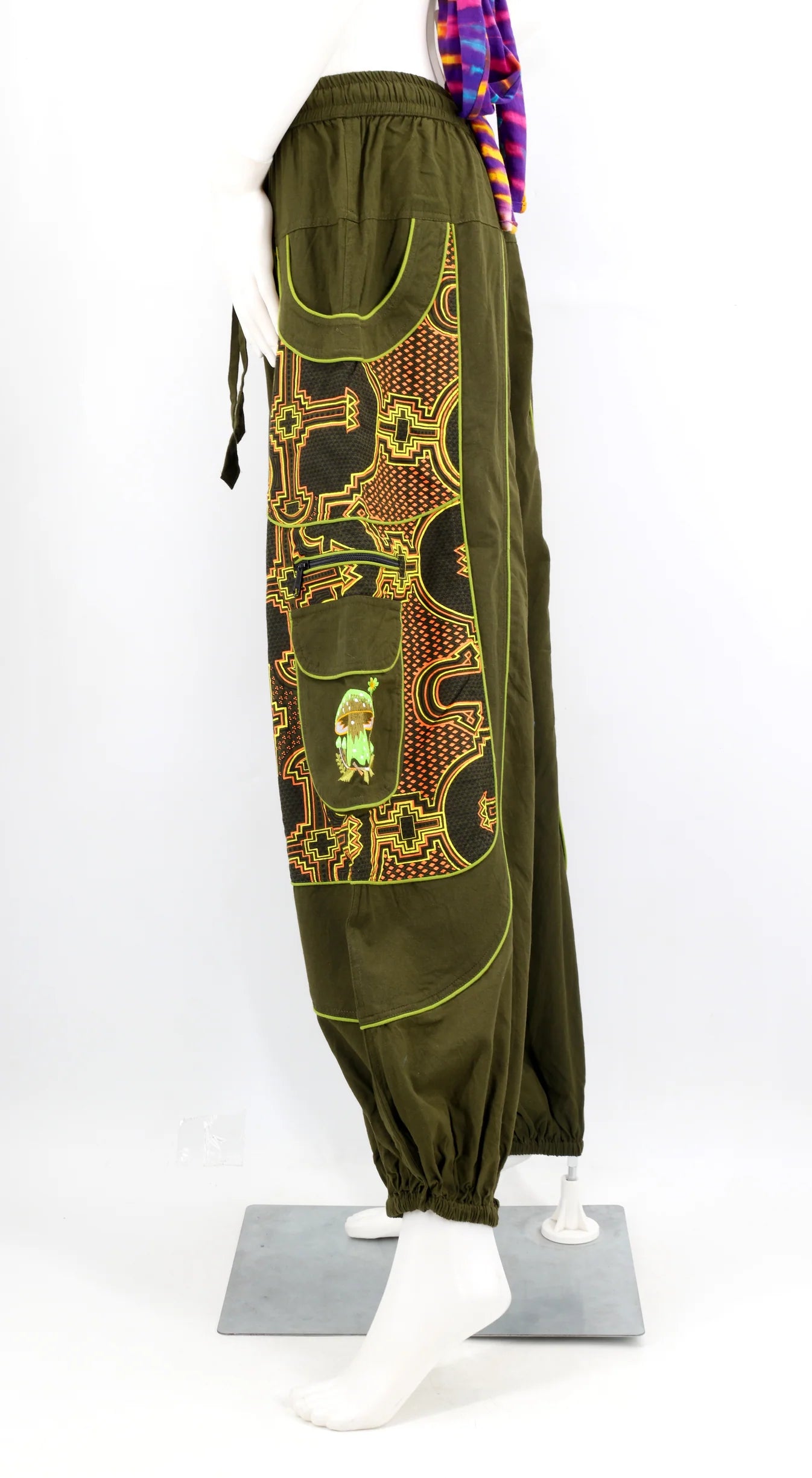 Geometric Mushroom Pants - GRN