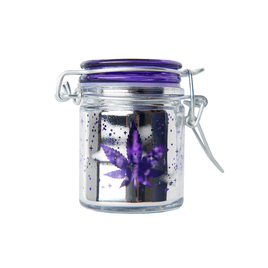 Hemp Leaf Galaxy Stash Jar - Small