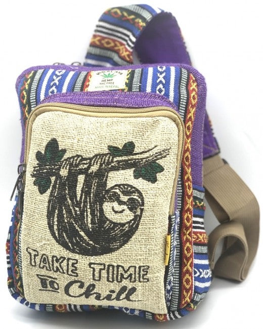 Himalaya Handmade Hemp Sling Backpack - Sloth