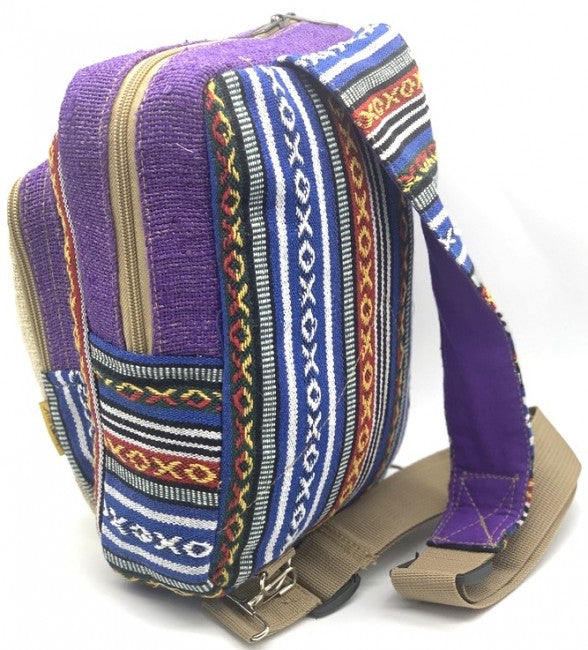 Himalaya Handmade Hemp Sling Backpack - Sloth