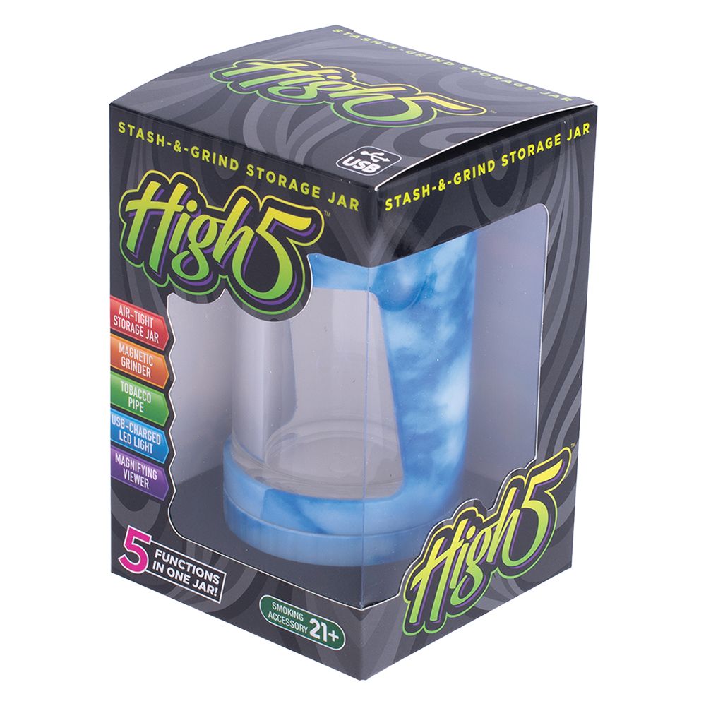 High5 Stash & Grind LED Storage Jar