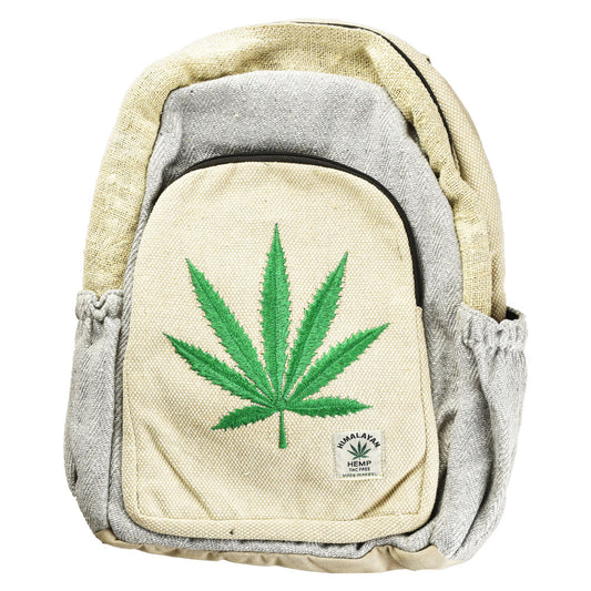 Himalaya Handmade Hemp Backpack - Big Green Leaf