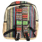 Himalaya Handmade Hemp Backpack - Black Leaf Colorful Stripes