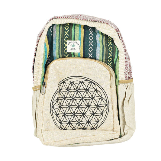 Himalaya Handmade Hemp Backpack - Flower of Life