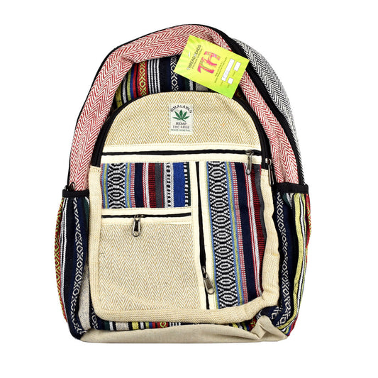 Himalaya Handmade Hemp Backpack - Multi-Stripe