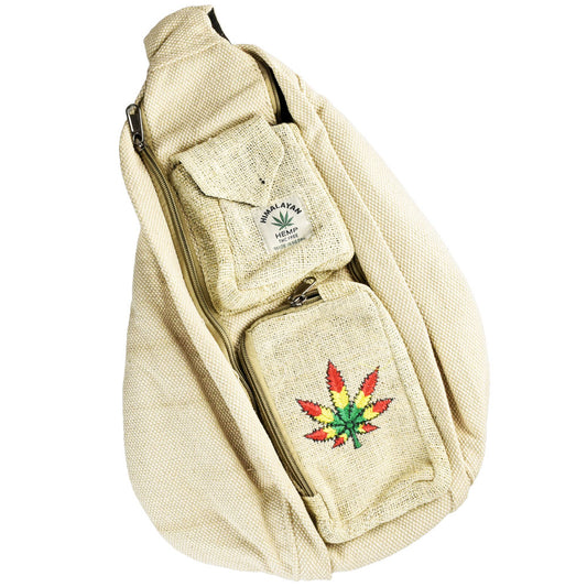 Himalaya Handmade Hemp Rasta Leaf Sling Pack