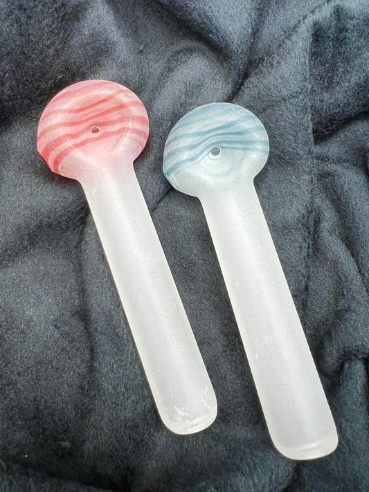 Jerika Frosted Hand Pipe by Jellyfish Glass