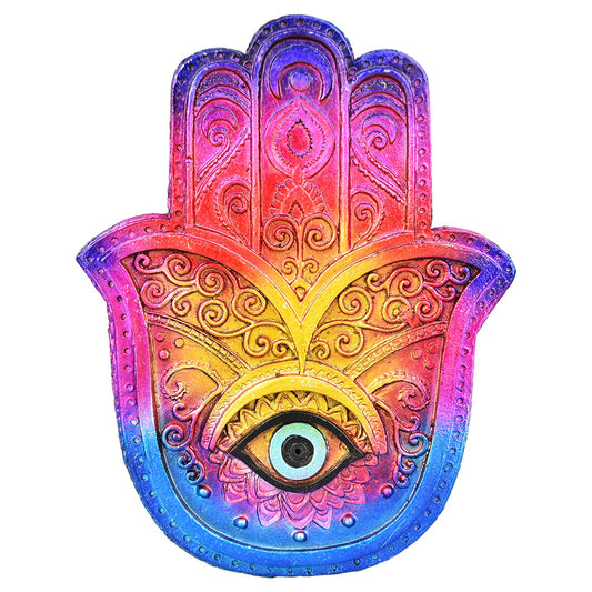 Jewel Tone Ombre Hamsa Hand Incense Burner