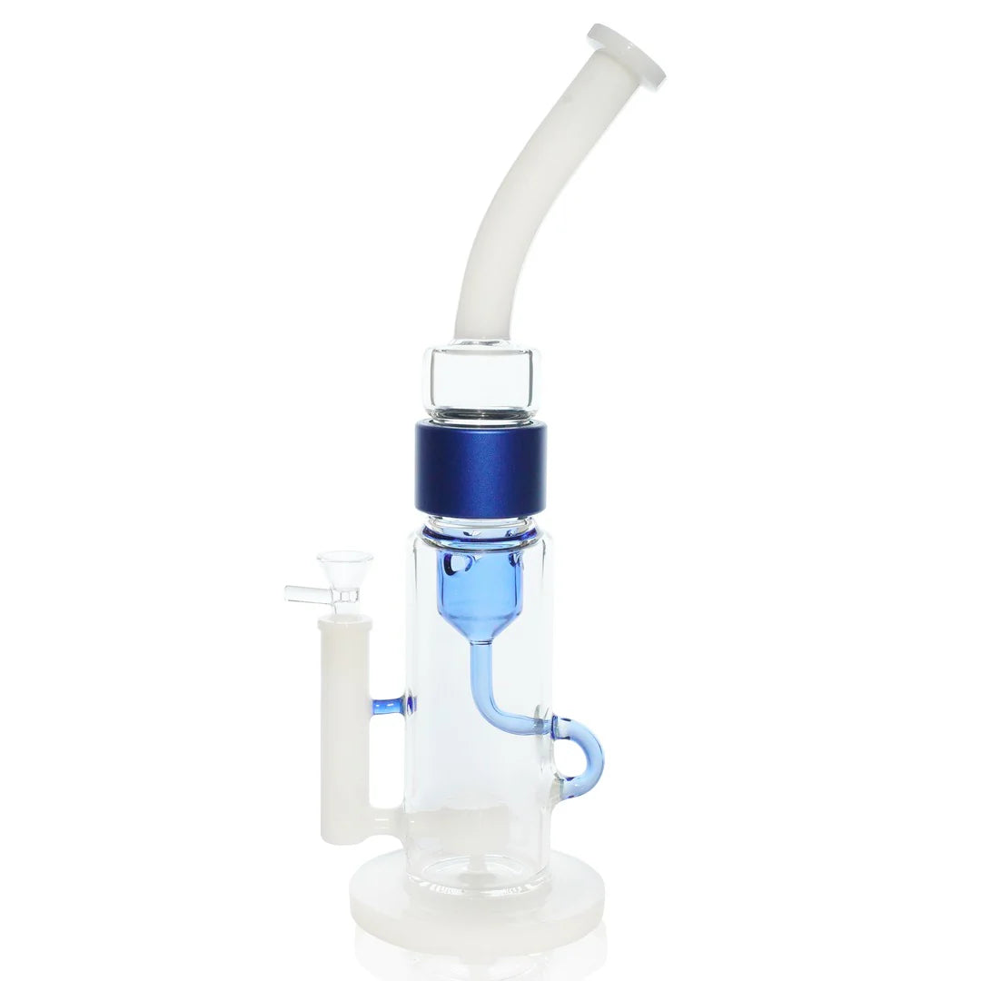 Prism Water Pipes White/Sapphire Klein Incycler Single Stack