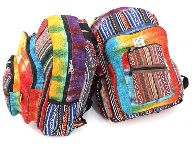 Large Hemp Backpack - Slant Pocket by Himalaya Handmade
