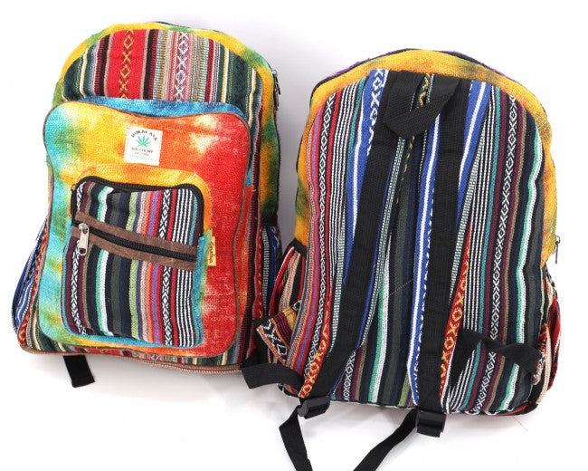 Large Hemp Backpack - Slant Pocket by Himalaya Handmade
