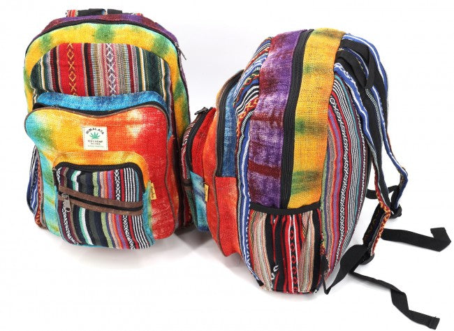 Large Hemp Backpack - Slant Pocket by Himalaya Handmade