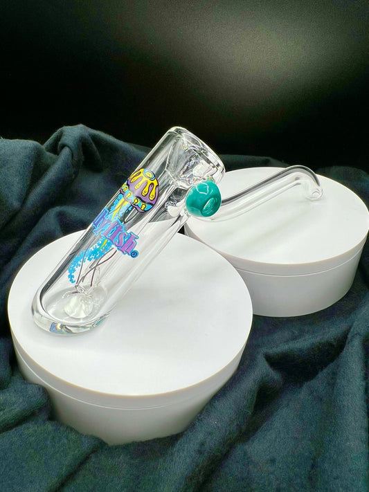 Medium Layback Bubbler w/ Color Carb by Jellyfish Glass