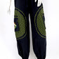 Mushroom Flower of Life Pants Black w/ Green