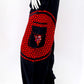 Mushroom Flower of Life Pants Black w/ Red