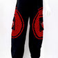 Mushroom Flower of Life Pants Black w/ Red