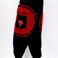 Mushroom Flower of Life Pants Black w/ Red