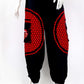 Mushroom Flower of Life Pants Black w/ Red