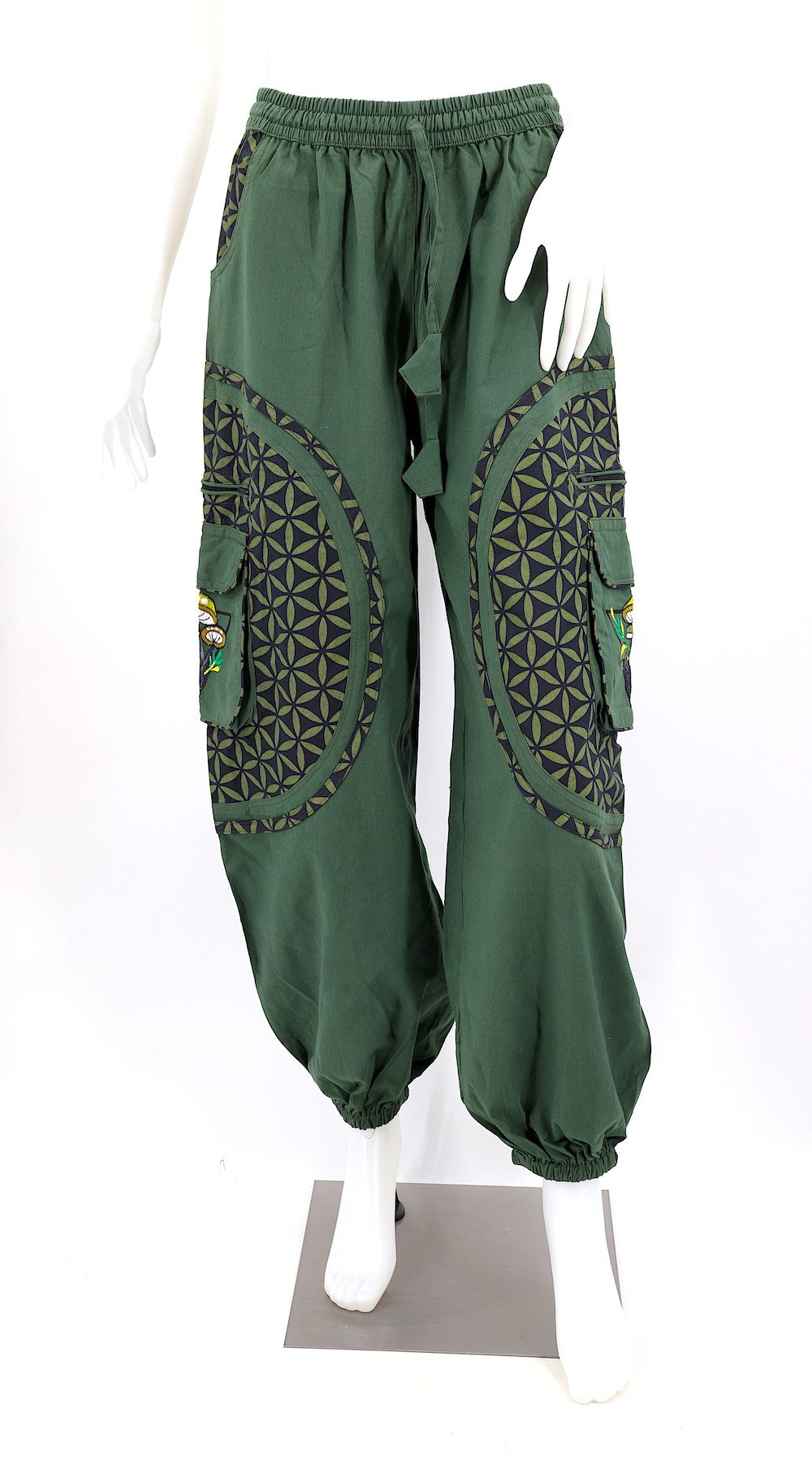 Mushroom Flower of Life Pants Green w/ Green