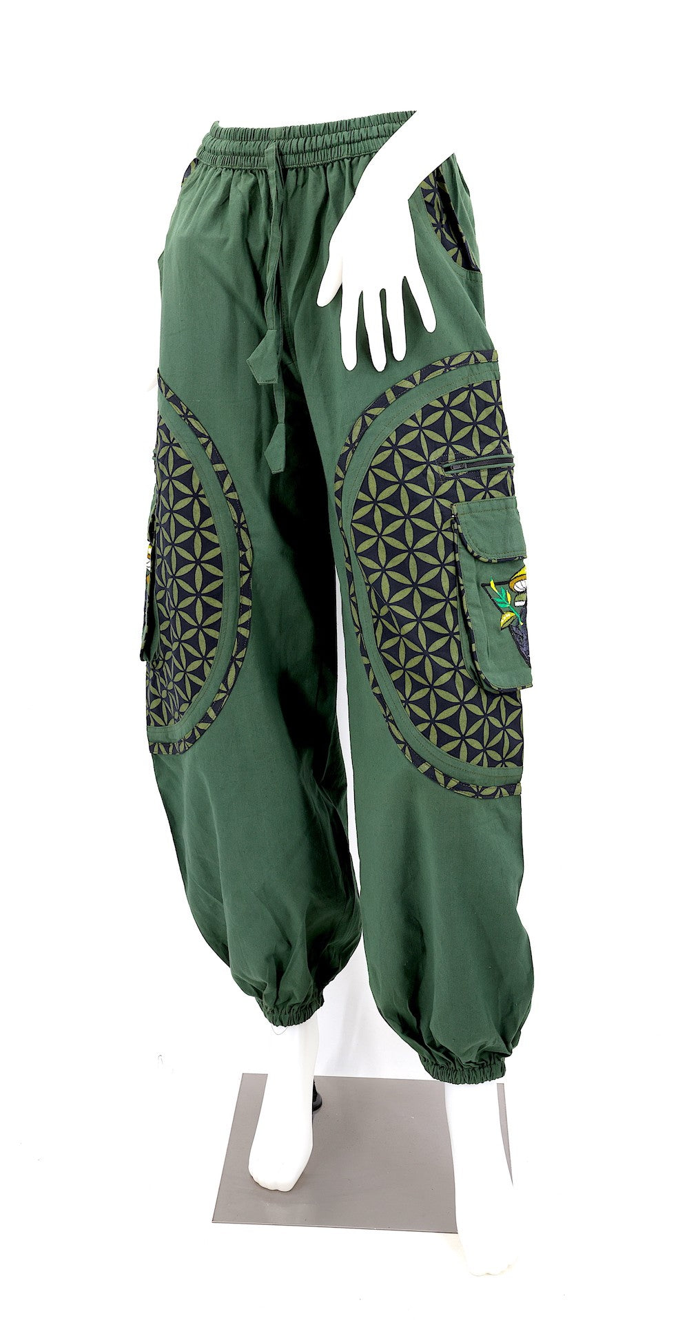 Mushroom Flower of Life Pants Green w/ Green