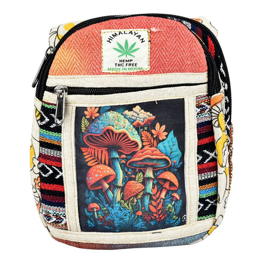 Himalaya Handmade Hemp Sling Bag - Mushroom Garden