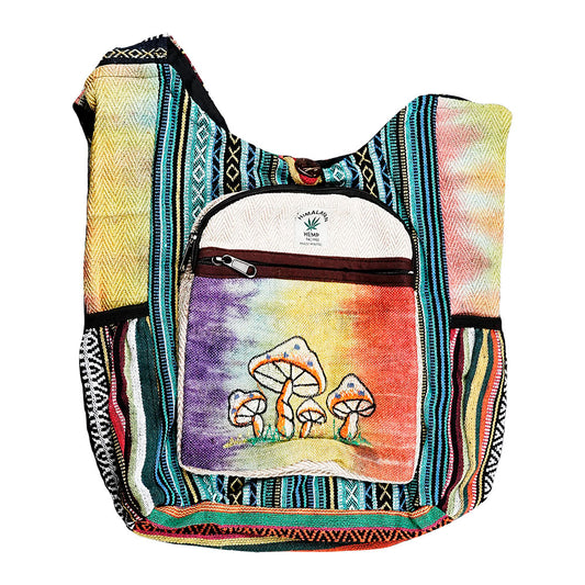 Himalaya Handmade Hemp Tie Dye Mushroom Patchwork Shoulder Bag