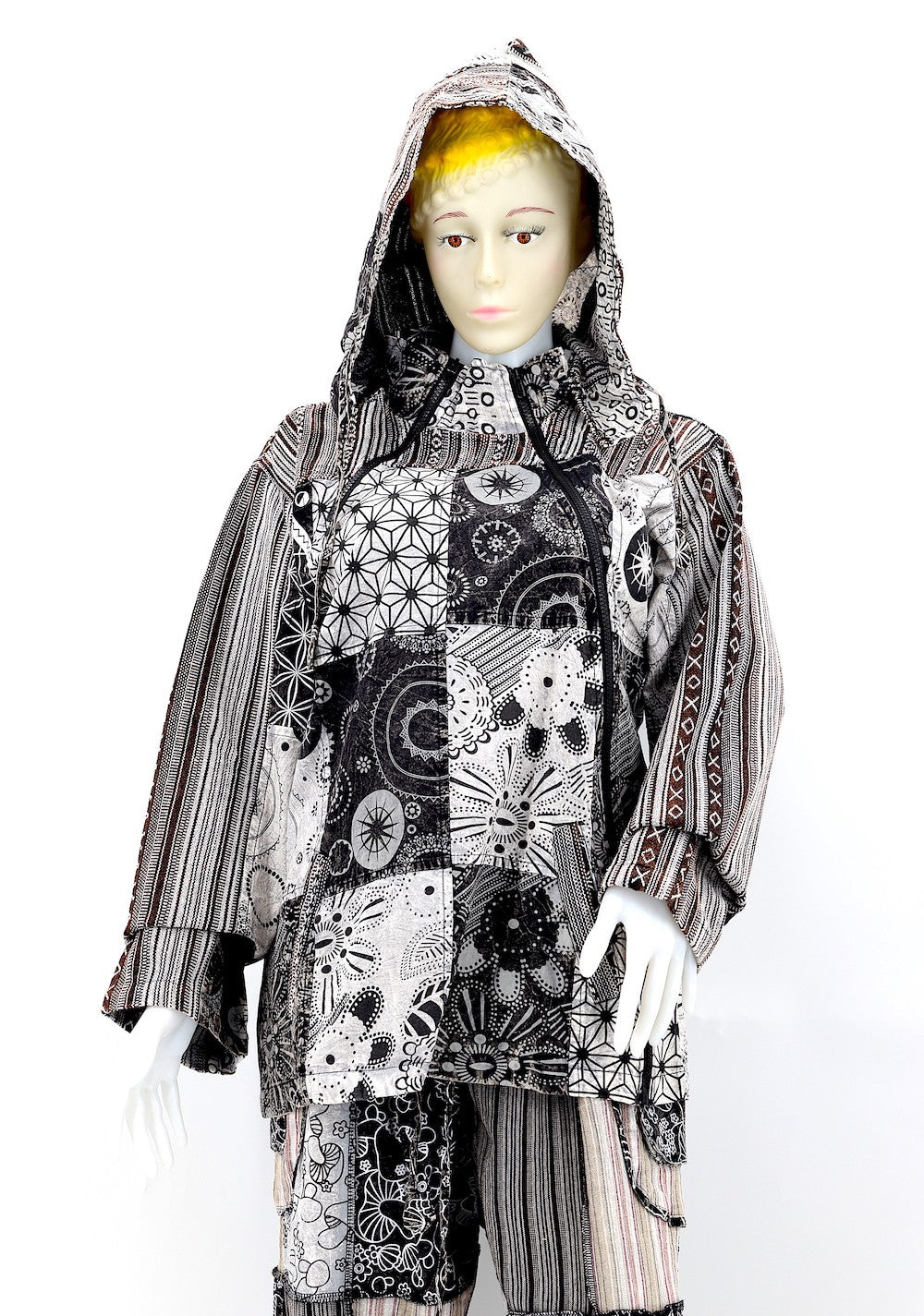 Patchwork Jacket Black/Grey by Himalaya Handmade