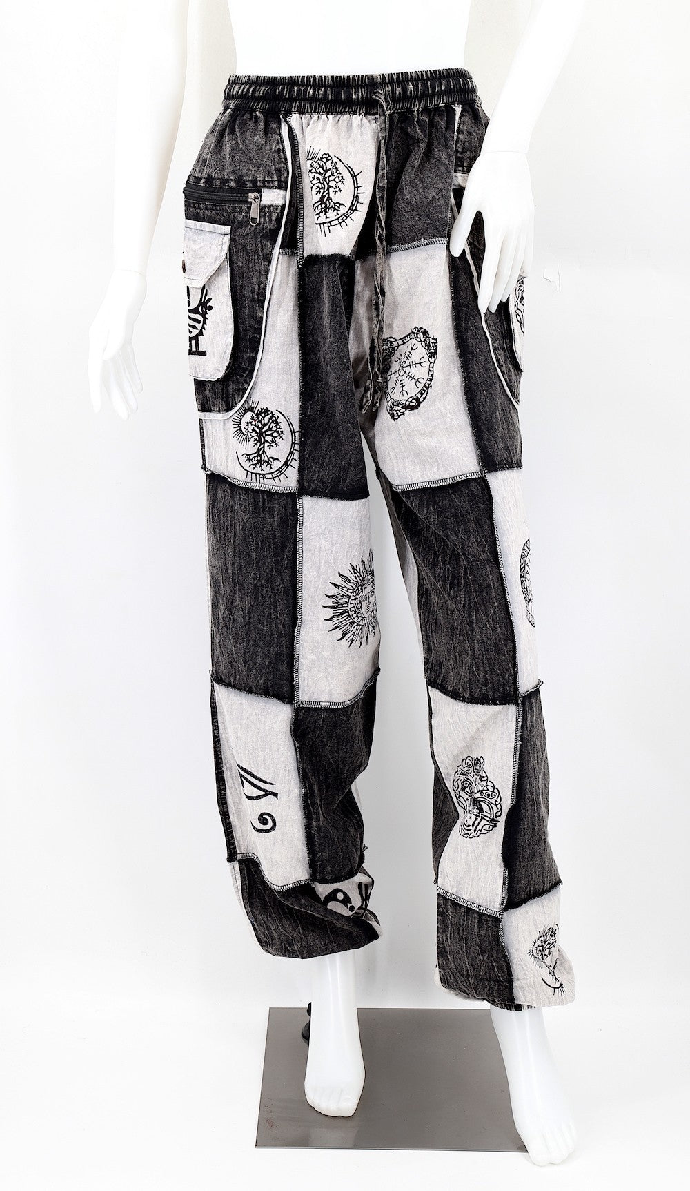 Patchwork Joggers Black/White