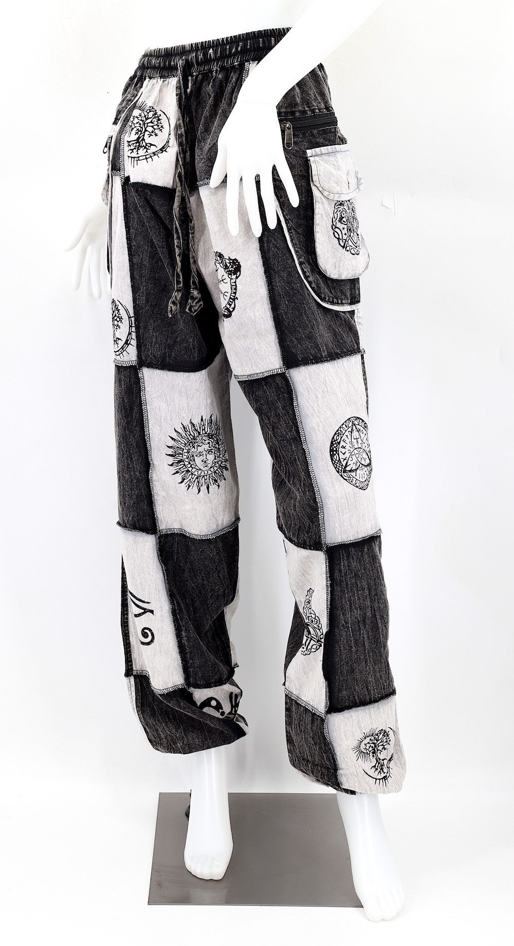 Patchwork Joggers Black/White