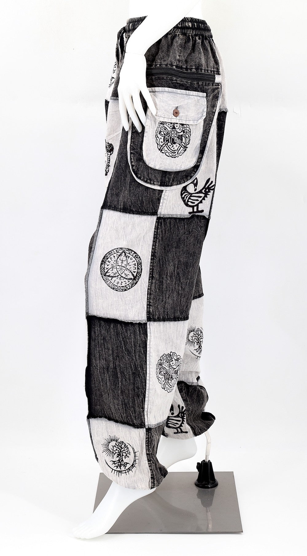 Patchwork Joggers Black/White