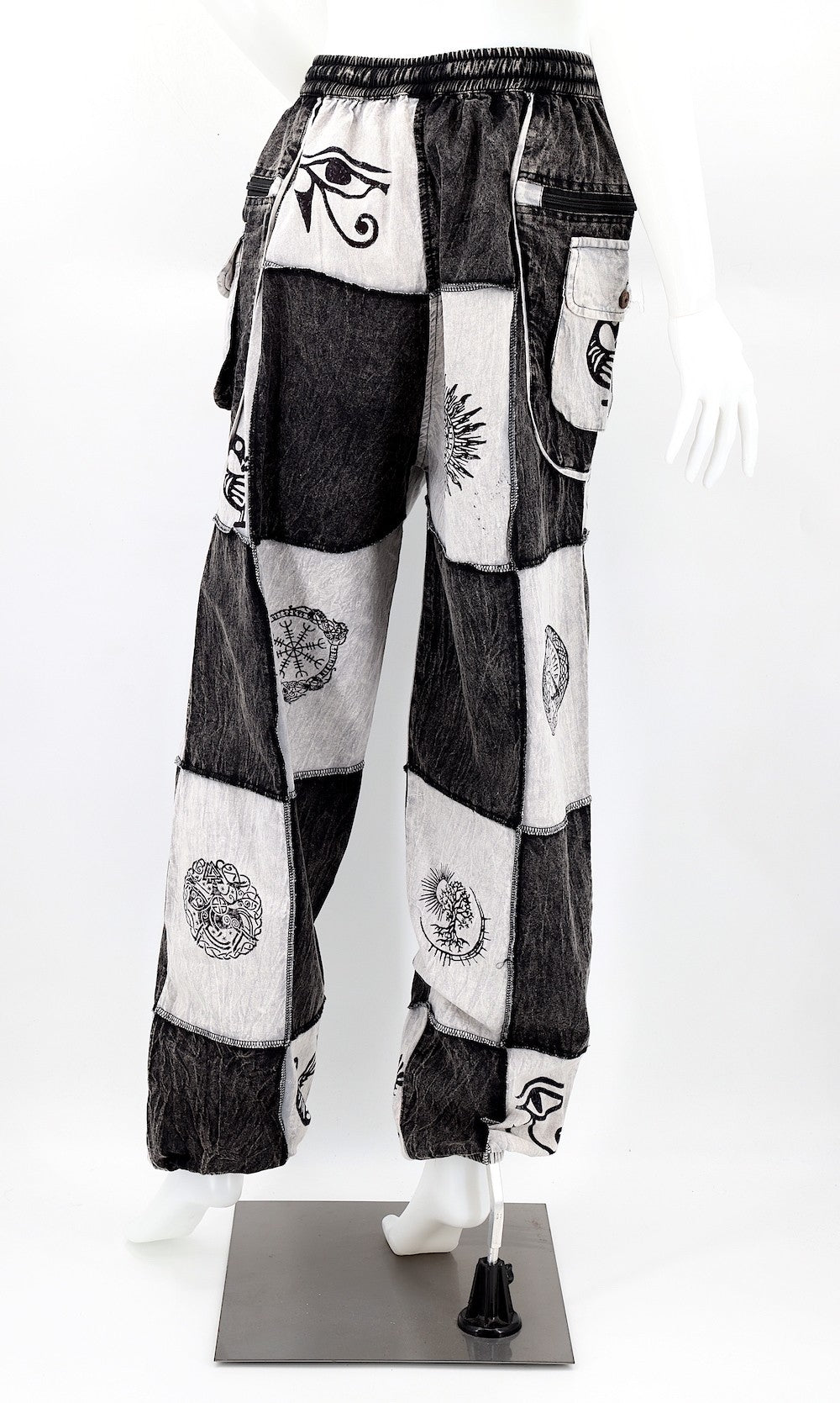 Patchwork Joggers Black/White